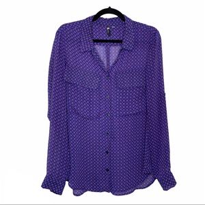 Kut From the Kloth Purple Button Down Dress Shirt
